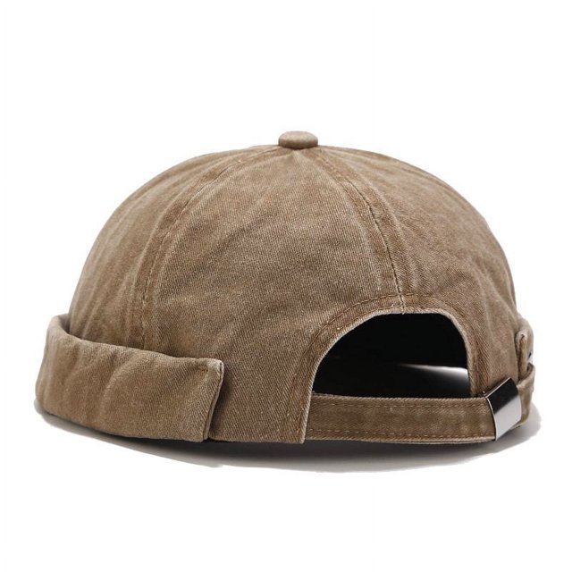 Bocca Washed Docker Beanie Brimless Cap Hat Without Visor Solid Color Retro Vintage Street Style Spring Autumn Outdoor Gorras Khaki Adjustable