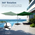 thumbnail image 4 of Best Choice Products 10ft 360 Rotating Cantilever Offset Hanging Market Patio Umbrella w/ Solar Lights - Green, 4 of 10