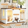 thumbnail image 3 of FFZ 47.25" Large Cat Litter Box Enclosure LED Light Hidden Furniture House Stairs Scratching Post, 3 of 8