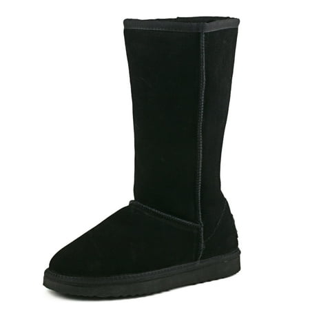 

AUSLAND Women s Classic Leather Tall Snow Boot Black 5.5 US/36 EUR