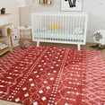 thumbnail image 4 of Jamfeel Area Rugs Vintage Geometric Printed Washable Rug Comfy Soft Non Slip Low Pile Carpet for Living Room, Kitchen, Office 5'x8' Red, 4 of 6