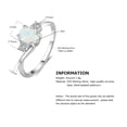 thumbnail image 2 of Bellitia Jewelry 925 Sterling Silver Geometric Ring for Her, Gemstone Birthstone White Opal CZ Ring Dainty Promise Rings Gifts for Women, 2 of 6