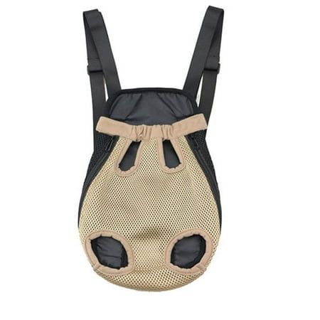 Clearance!!Pets Carrier Front Chest Backpack Five Holes Backpack Dog Outdoor Tote Bag Sling Holder Mesh Cat Puppy Dog Carriers Coffee XL