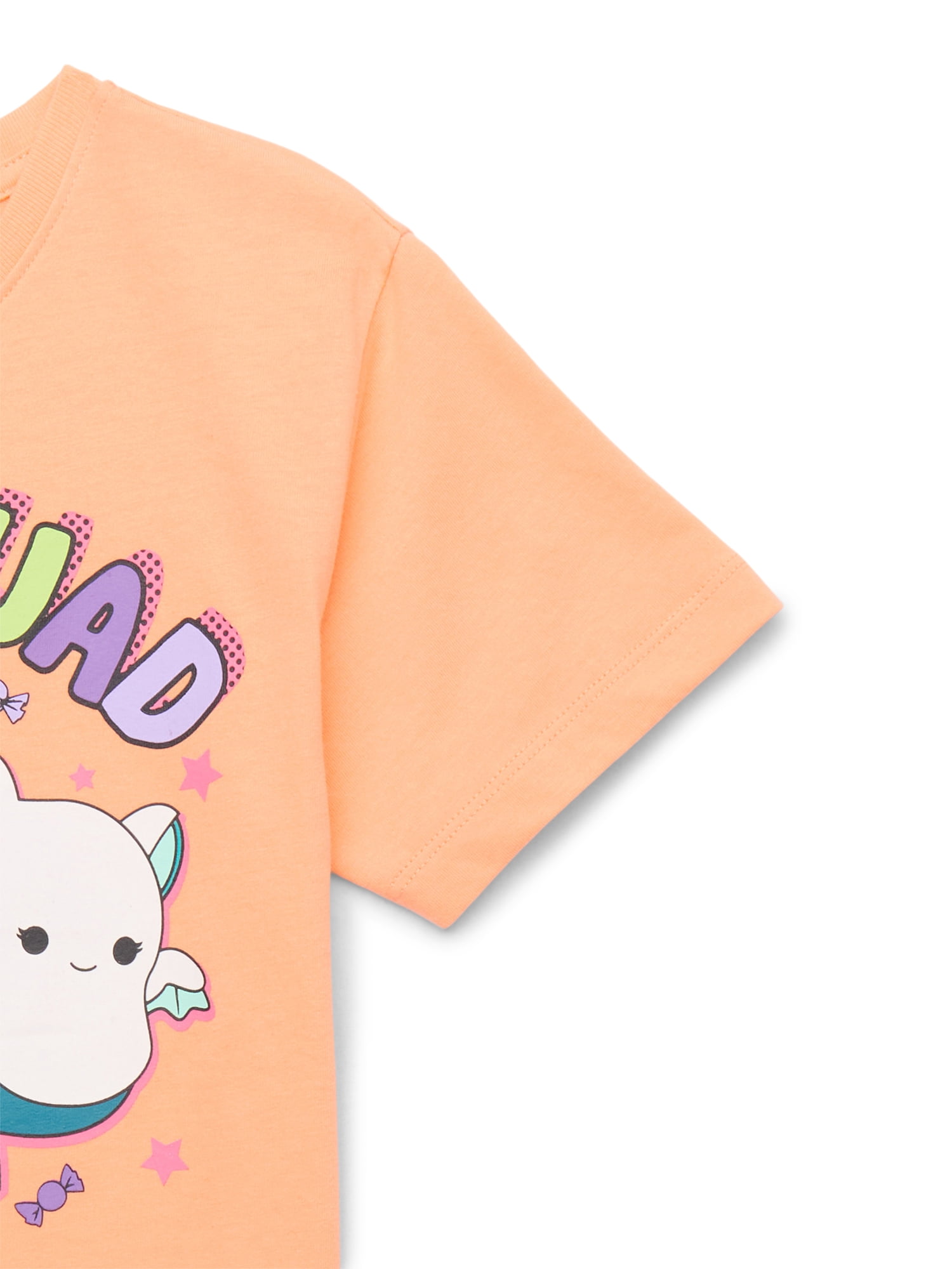 Squishmallow Boo Squad Girls Halloween Short Sleeve Graphic T-Shirt, Sizes 4-16