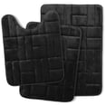 thumbnail image 1 of Clara Clark Bathroom Rugs, Velvet Memory Foam Bath Mat, Ultra Soft Non Slip and Absorbent - Tiled - Set Small, Large & Contour - Black, 1 of 6