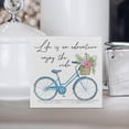 thumbnail image 5 of Zomyto 7x7 Inch Life is an Adventure Enjoy the Ride Wooden Box Sign Farmhouse Bicycle, 5 of 7