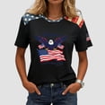 thumbnail image 2 of vigerkar 4th of July Outfits for Women USA Patriotic Shirts for Women Short Sleeve Red White and Blue Shirts American Flag Summer Tops (Red, XXL), 2 of 6