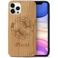 thumbnail image 1 of Case Yard Wooden Case Outside Soft TPU Silicone, Slim Fit Shockproof Wood Protective Phone Cover for Girls Boys Men and Women, Supports Wireless Charging Pisces Sign Design case for iPhone-12-Pro-Max, 1 of 7
