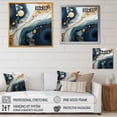 thumbnail image 4 of Designart "Marble River in Blue and Gold I" Abstract Wall Art - Modern Gold Abstract Liquid Ink Living Room Canvas Art, 4 of 6