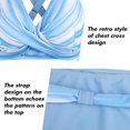 thumbnail image 4 of LAICAIW Womens Two Piece Swimsuits Wrap Front Bikini High Waisted Bottom Tummy Control Bathing Suits Vintage Print Swimwear, 4 of 7