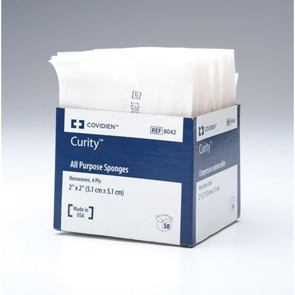 Curity NonWoven Polyester/Rayon Sponge 8042, 2 x 2 Inch, 4Ply, Box of