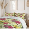 thumbnail image 6 of Ambesonne Floral Duvet Cover Sets, Naive Nature Flowers Art, 2-Queen, Pastel Green Multicolor, 6 of 7