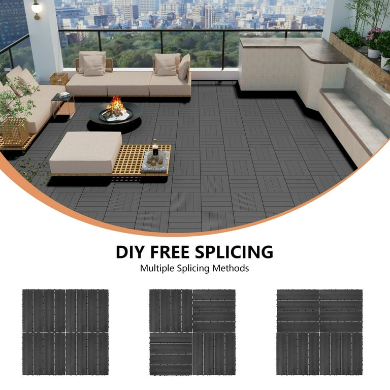 TrumanPick 72 PCS Deck Tiles Patio Pavers Interlocking Flooring