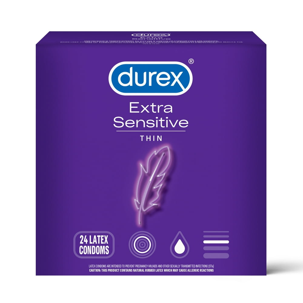 Durex Extra Sensitive Condoms, Ultra Thin, Lubricated Natural Rubber