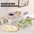 thumbnail image 2 of 1 cuenco plegable de acero inoxidable para mascotas, cuenco para comida para gatos, cuenco para comida para perros, cuenco doble con protección para el cuello y patas altas, 2 of 5