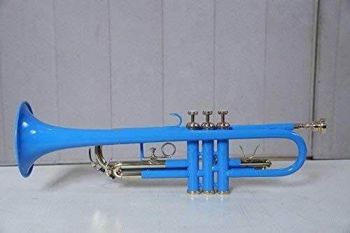 Trumpet Blue Color Bb Pitch With Hard Case Mouth Piece