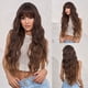 thumbnail image 2 of Peluca estilo Europa y Estados Unidos, flequillo prolijo, ondas grandes, cabello largo y rizado, peluca de fibra de seda marrón degradado, tocado, 2 of 3
