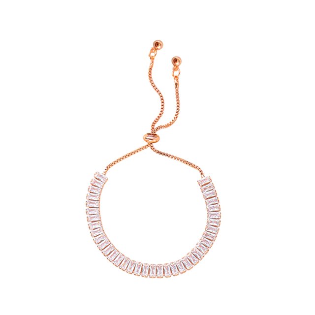 Brazalete de lujo Zulema de circón para novias Aniversario Vacaciones Oro