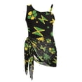 thumbnail image 7 of SEANATIVE Girls Swimsuits One-Piece Bathing Suit with Mesh Cover Up Skirt Lightweight Soft Swimwear Cut Out Design Beachwear with Adjustable Strap, Size 13-14, Jamaican Flag Hibiscus Palm Tree, 7 of 7