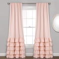 thumbnail image 1 of Allison Ruffle Window Curtain Panels Blush 40X84 Set, 1 of 3