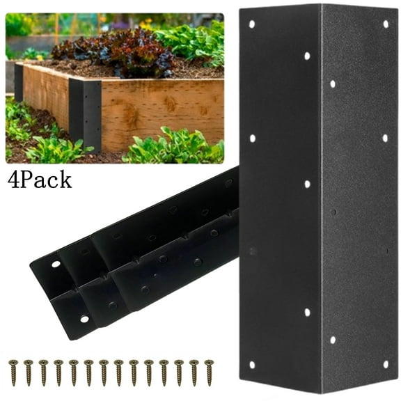 Bxaolu L Bracket, Heavy Duty Corner Brace, 4 Pack 6.3" Metal Shelf Bracket 90° Angle Bracket for Shelves, Metal Braces for Wood, 160mm Overall Length, Black