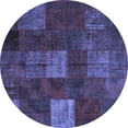 thumbnail image 1 of Ahgly Company Machine Washable Indoor Round Patchwork Blue Transitional Area Rugs, 8' Round, 1 of 4