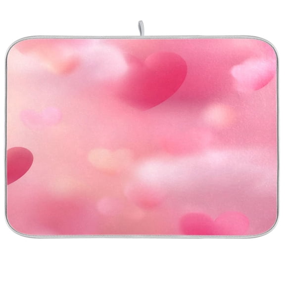 Iauyy Dish Drying Mat for Kitchen Counter, Super Absorbent & Hanging 16x18 / 18x24 Inch (S/M) Romantic Wallpaper