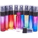 thumbnail image 1 of Paquete de 9 frascos de vidrio con atomizador de 10 ml en colores del arcoíris, recargables, para perfumes y aceites esenciales., 1 of 7