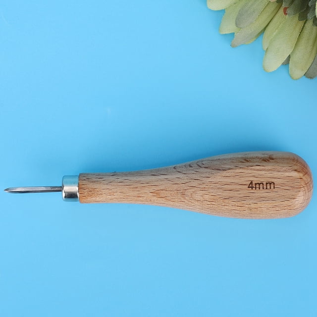Awl, Elm Handle Awl Tool Scratch Awl with High Hardness for Leather Punching