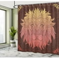thumbnail image 5 of Ambesonne Savannah Shower Curtain, Lion Floral Ornate Art, 69"Wx84"L, Maroon and Yellow, 5 of 5