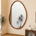 thumbnail image 3 of LUVODI 43x30 inches Asymmetrical Wall Mirror Solid Beech Mirror Aesthetic Wall Mounted Accent Mirror, 3 of 10