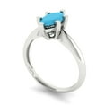 thumbnail image 2 of Clara Pucci 14K White Gold Solid Gold Turquoise Solitaire Anniversary Ring for Women - 1 cttw Marquise Cut, 2 of 7