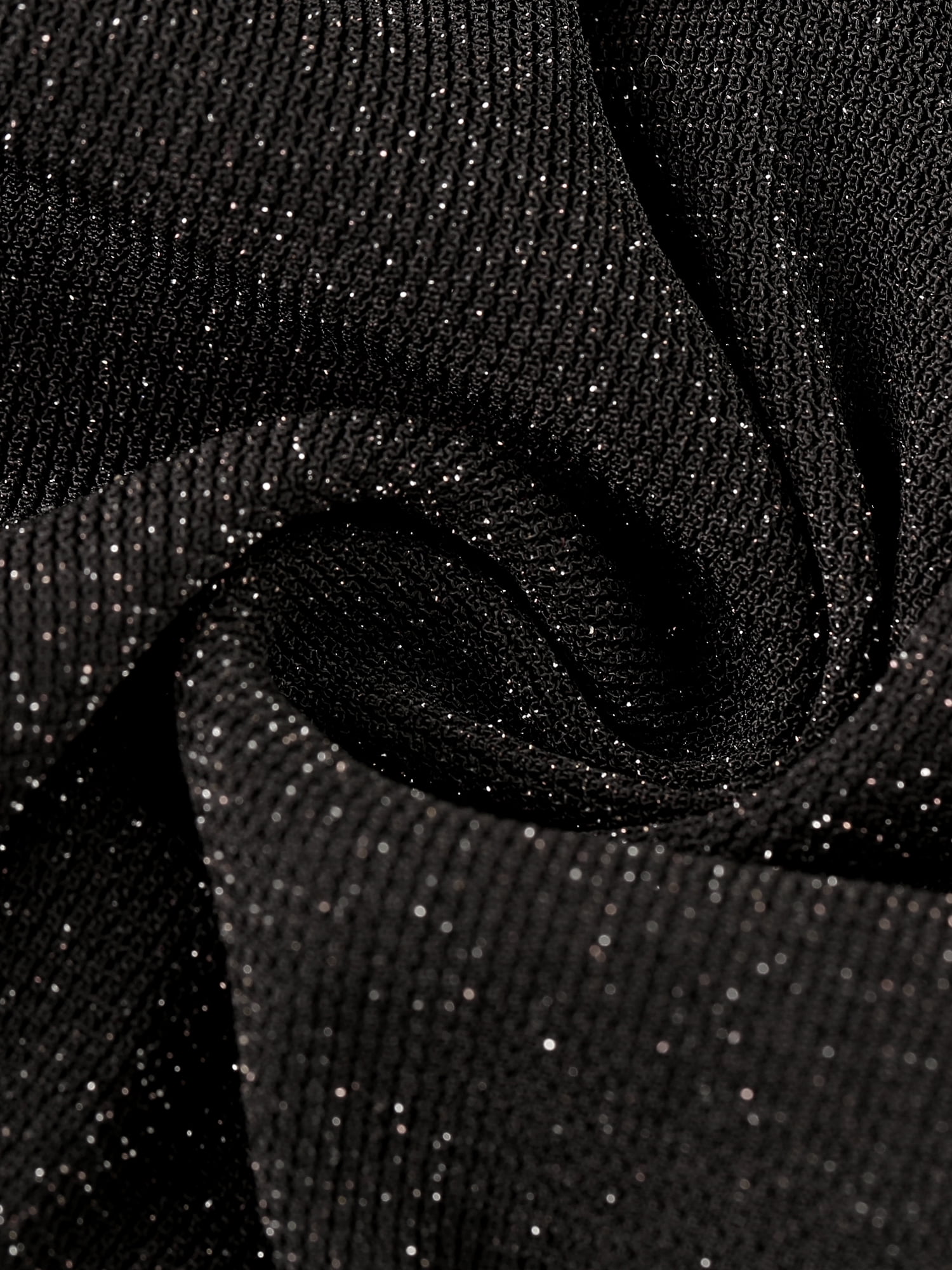 Unique Bargains Women's Tie Neck Sleeveless Sheer Sexy Club Party Glitter Crop Tops XS Black