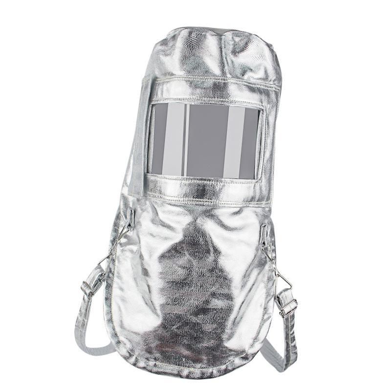 figatia Aluminum Foil Heat Cover Fire Resistant Face Hood with Transparent Screen Welder Face Cover for Factories Metal Manufacturing