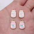 thumbnail image 2 of K-KED 100 Pcs Multicolor Alloy Enamel Bottle Charms Pendant 18X10MM Diy Making D20204-White, 2 of 8