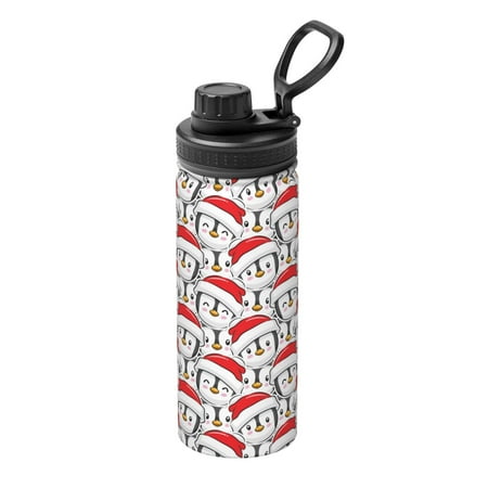 

Ocsxa Cute Christmas Hat Penguin Print 18oz Stainless Steel Water Bottle Unisex Water Bottle Insulated Sports Water Cup Flask for Cold Water Drinks/Sports/Travel/Car/School