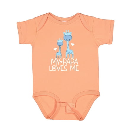 

Inktastic Papa Loves Me Boys Giraffe Grandson Gift Baby Boy Bodysuit