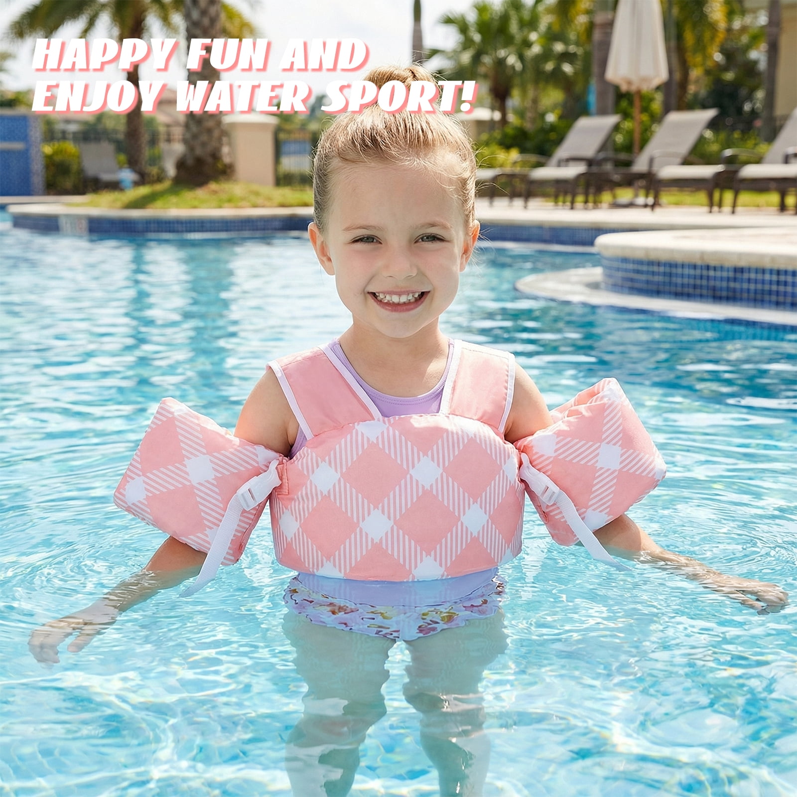 Gogokids Kids Toddler Swim Vest Life Jacket,Toddler Floaties Fit 22-66 Lbs,Pool Float Jumper Detachable Arm Floaties Water Wing for Boys Girls