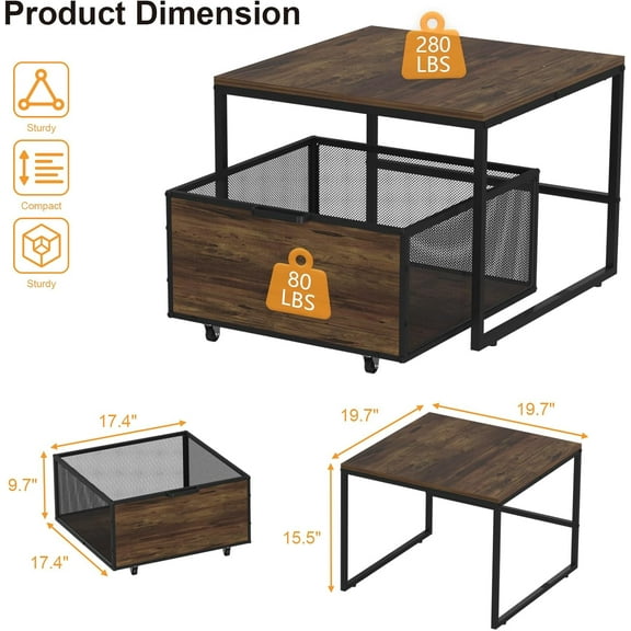 Fridge Stand with Storage, Heavy Duty Mobile Drawer for Dorm, Home, Kitchen, Office