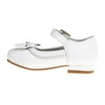 thumbnail image 5 of Mary Jane Dress Shoe Pumps for Girls, Low Heel Hook Loop Buckle, White (Size 8 Toddler), 5 of 7