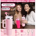 thumbnail image 5 of Straw Cover for Stanley Cup Accessories - Unique Crystal Letter Charms for Stanley Cups, Cute Flower & Cup Silicone Straws Topper Covers for 30 & 40 0z Tumbler with Handle, 10mm 0.4in Straw Cap, 5 of 8