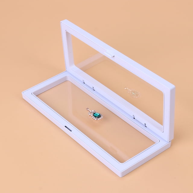 WHAMVOX 1Set Floating Frame Shadow Box Display Case White Plastic 3D Floating Effect For Home Use