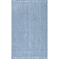 thumbnail image 1 of Nuloom 6' x 9' Hand Woven Chunky Loop Jute Rug in Blue, 1 of 3