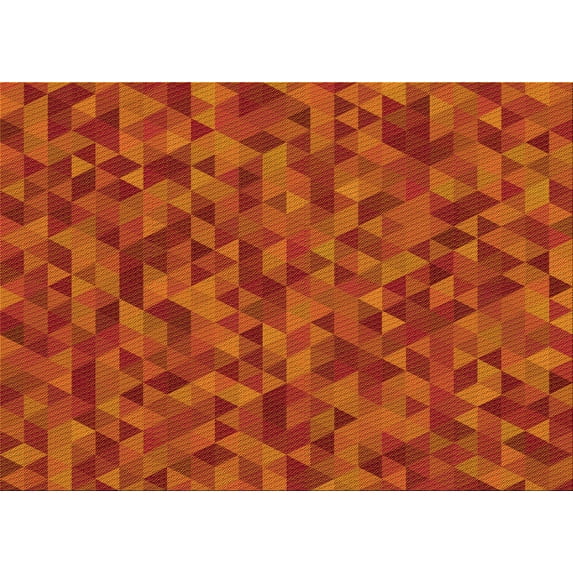 Ahgly Company Indoor Rectangle Patterned Orange Red Orange Area Rugs, 3' x 5'