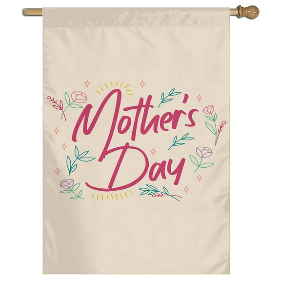 Cayyon Mothers Flags 28 x 40 Double Sided, (Happy Mother‘s Day House Flag) Mothers Flag Banner for Outside Vertical Holiday Yard Décor