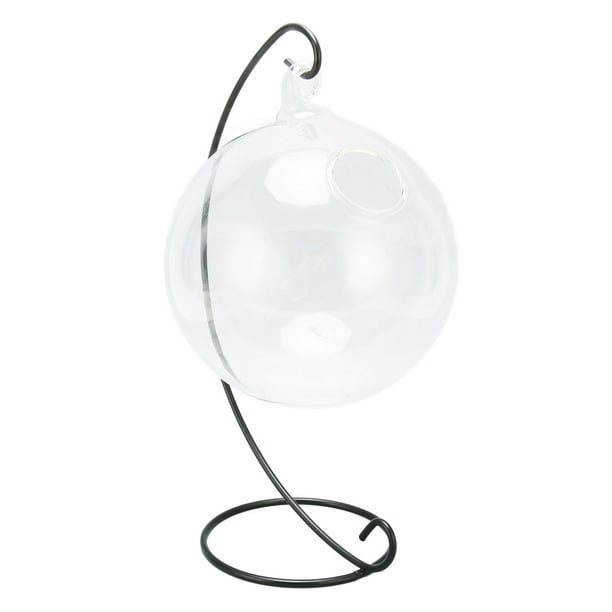 Pecera de cristal colgante, pecera de cristal transparente para escritorio con soporte para decoración del hogar y la Oficina