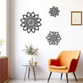 thumbnail image 6 of LZLINGMEI 3PCS Metal Flowers Wall Decor, Multiple Flowers Art Wall Decor for Bathroom Living Room Office(Black), 6 of 8