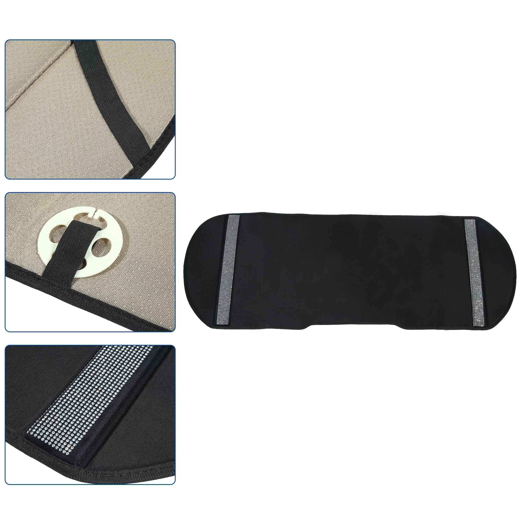 Unique Bargains Bling Car Rear Back Seat Mesh Covers Pad Mat Faux Leather Universal Black