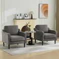 thumbnail image 7 of Modern Wingback Living Room Chair, Upholstered Fabric Accent Armchair, Single Sofa Chair with Lounge Seat and Wood Legs for Office/Bedroom/Reading Spaces, Beige, 7 of 7