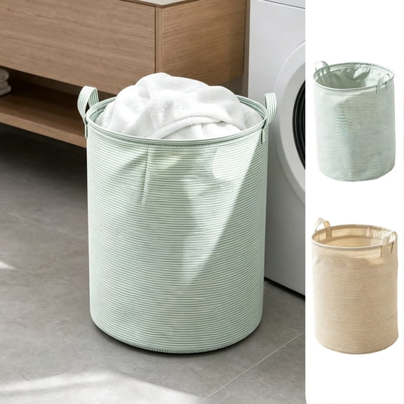 Ouuluon Laundry Basket, Portable Collapsible Laundry Hamper, 17X14in Green Clothes Hamper Reinforced Side Handles for Bedroom Bathroom Home